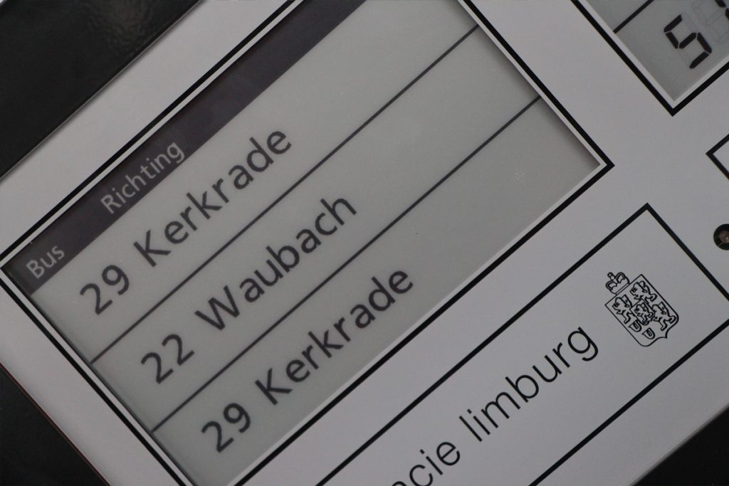 Close-up van een E-ink display